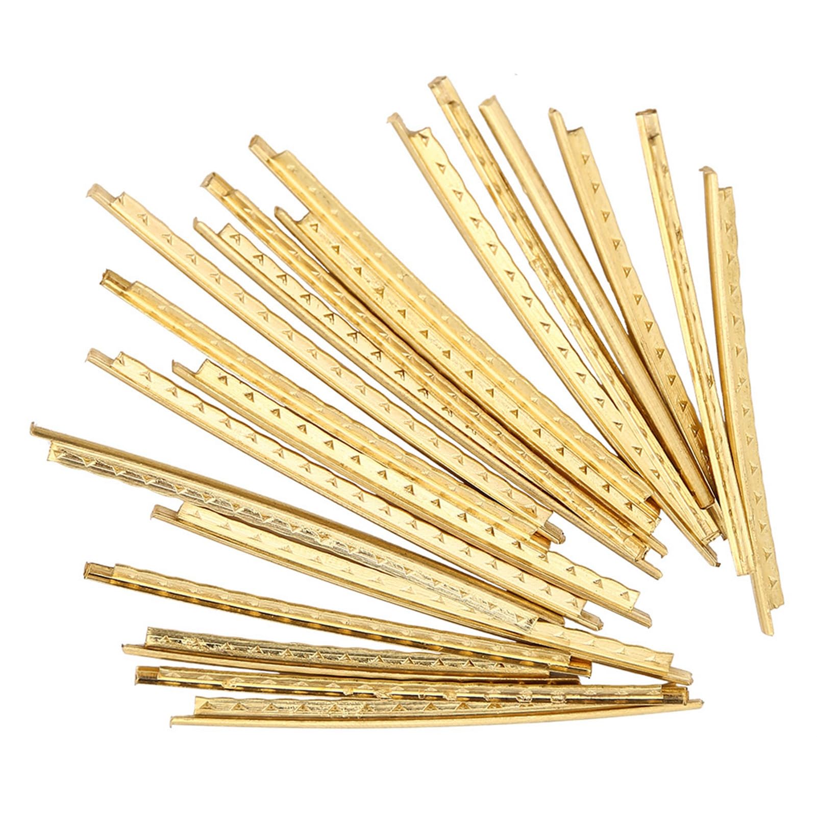 Qqmora Jeu de Fils de Frette de Guitare en Laiton, 20 Pièces, 2.0mm, Belle Brillance, Pièces de Rechange Durables pour Guitares Folk en Bois, Couleur or