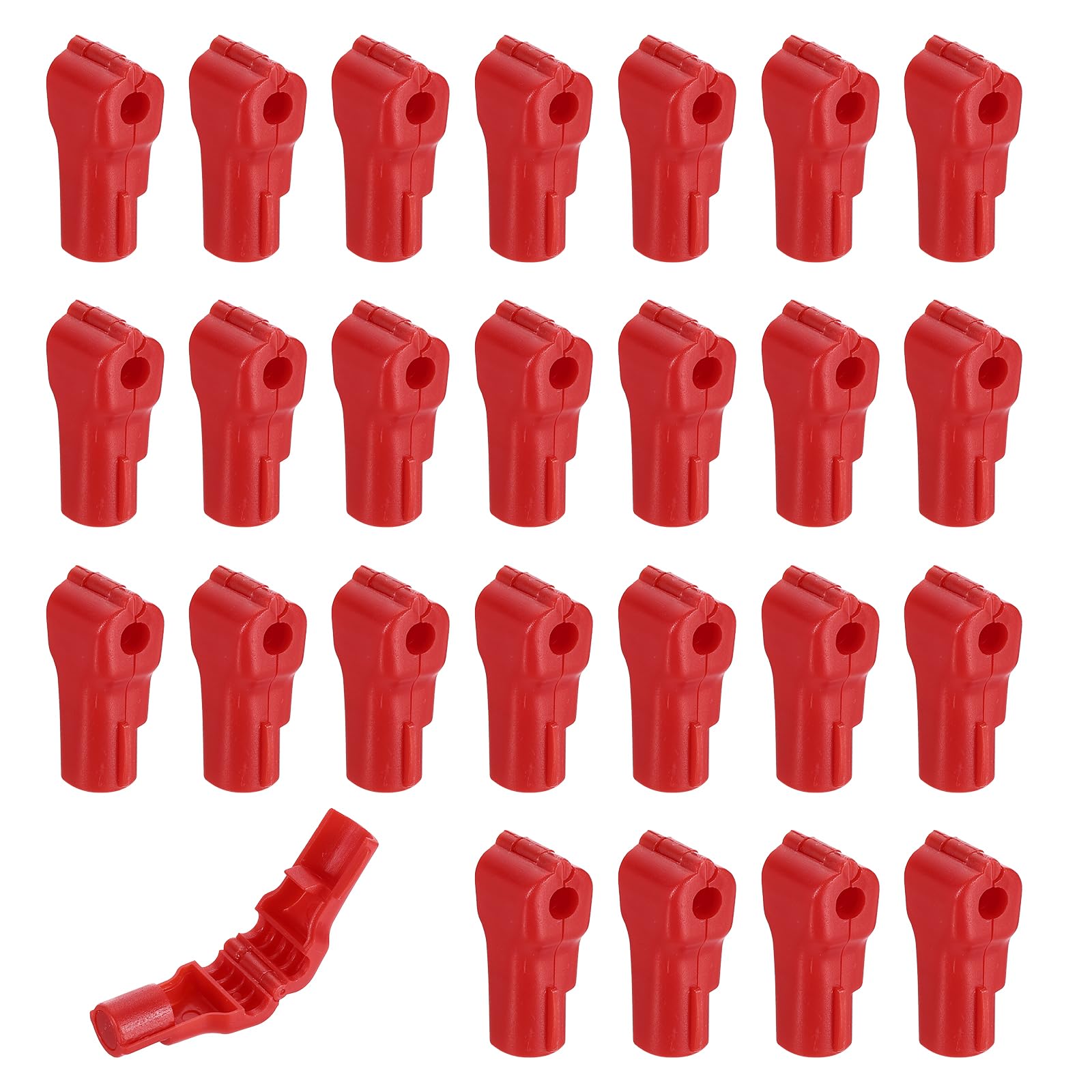 Verrous d'arrêt à crochet pour panneau perforé ABS 6mm rouge x50