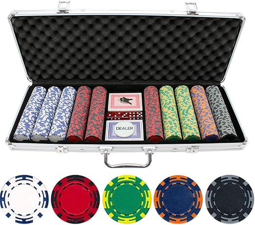500pc Z Striped Poker Chips Set