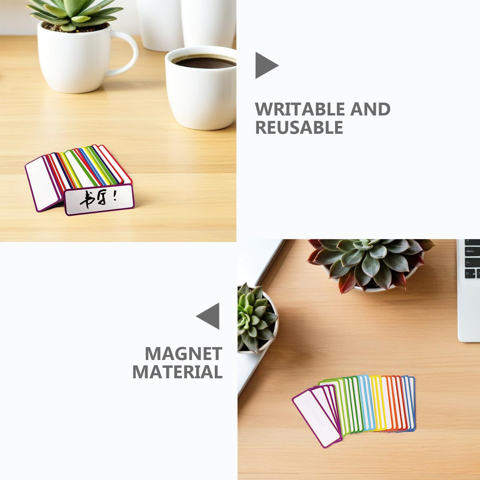 120 etichette magnetiche con : adesivi riutilizzabili con vuoto per lavagna bianca - 3,2x1,2" Etichette cancellabili a secco magnetiche per casa, ufficio, scuola, frigorifero, armadietto,