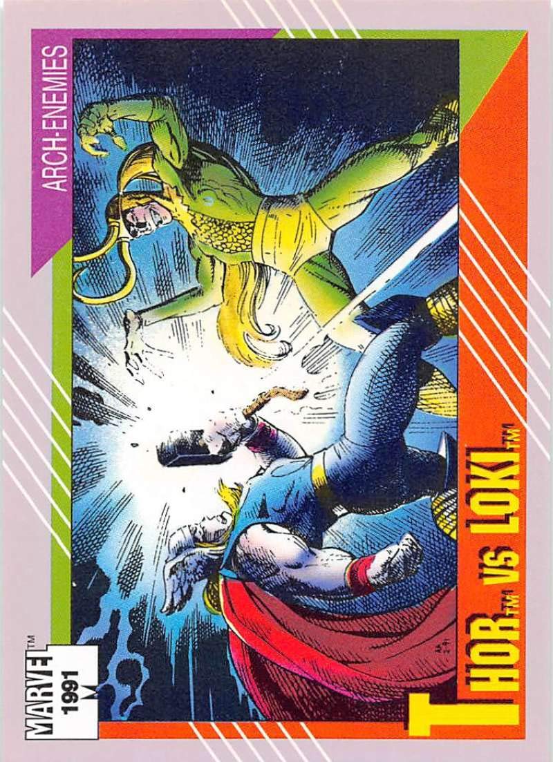 Amazon.com: 1991 Impel Marvel Universe #120 Thor vs. Loki Official  Non-Sport Trading Card in NM or Better Conditon : Toys & Games