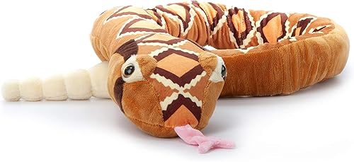 The Petting Zoo Peluche de serpiente de cascabel tropical, regalos para niños, juguete de peluche de serpiente de 54 pulgadas