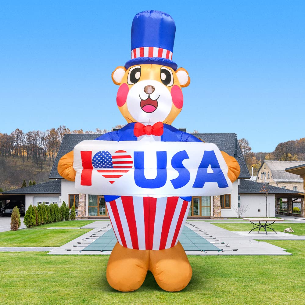 Ours gonflable 4 juillet pour réussir facilement une décoration extérieure géante et festive