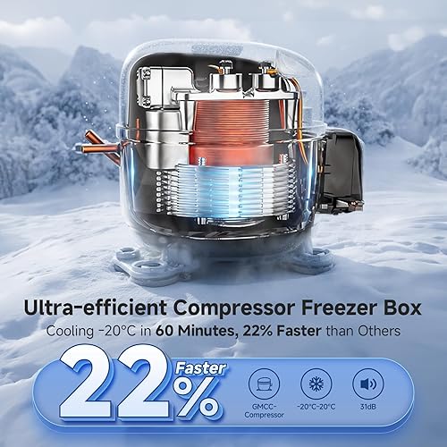 Miniatura 3 de BODEGA COOLER - Refrigerador de coche de 12 voltios, 42 cuartos (40 L) IPX4 impermeable, refrigerador de automóvil ultrasilencioso de 31 dB, control