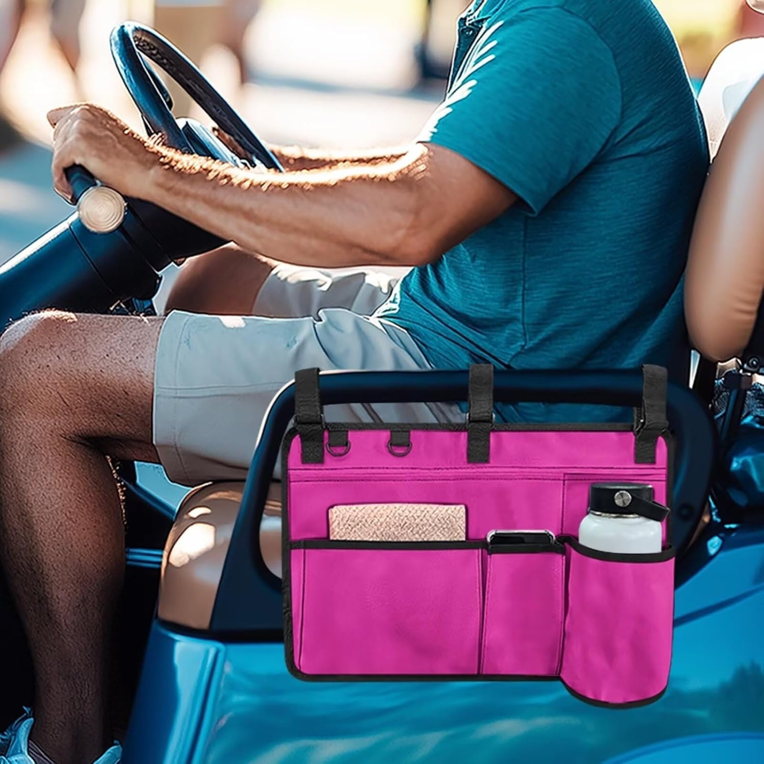 Solid Golf Cart Rear Seat Organizer Universal Storage Bag Large Capacity Golf Cart Accessories
