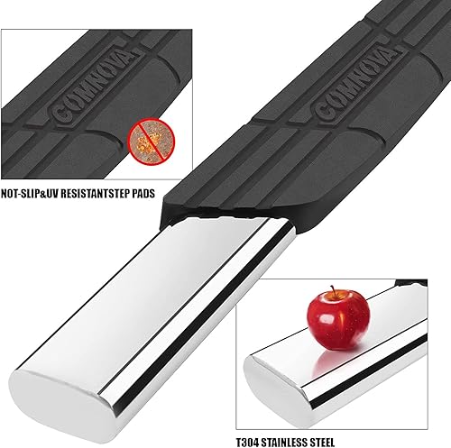 Miniatura 10 de COMNOVA - Estribos laterales de 45 pulgadas compatibles con vehículos Jeep Weangler JL 2018-2023 de 4 puertas Escalones laterales de camión rieles