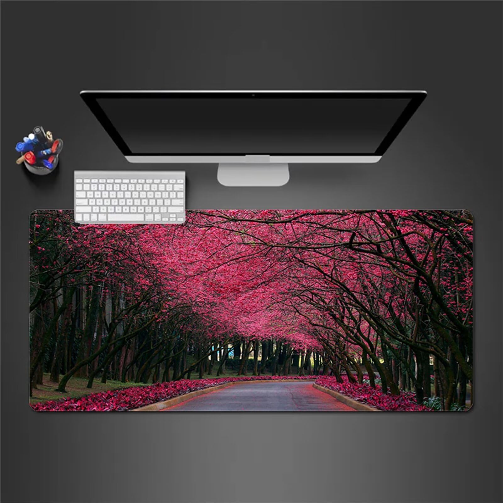 Grand Tapis de Souris de Jeu Paysage Parc Tapis de Souris XXL 1200x600x2mm éTendu Tapis de Bureau avec Base en Caoutchouc Antidérapant et Bords Cousus pour Clavier et Souris