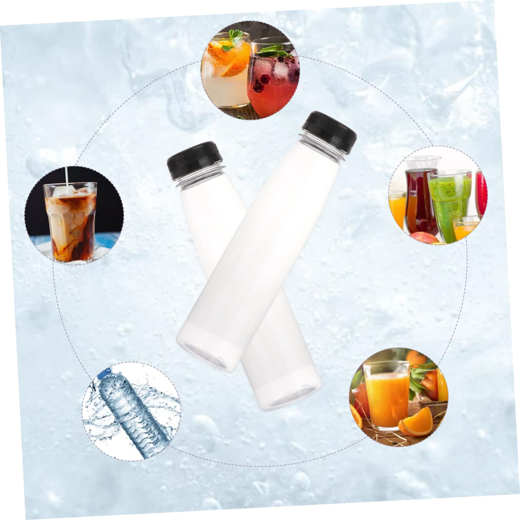 PRETYZOOM 10pcs 330ml Pet Plastic Storage Bottles Caps Leakproof Drink Bottles Food-grade Material for Water