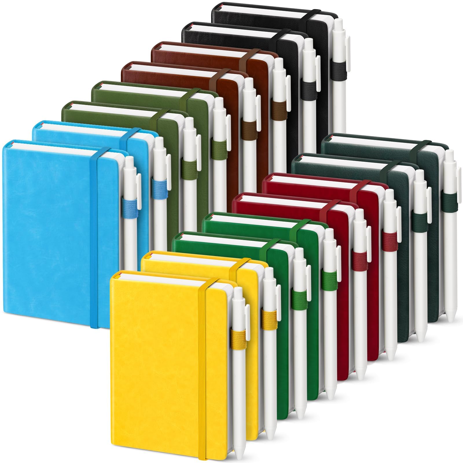 Pocket Small Notebook Journals, 16 Pack (8 Vibrant Colors) Mini Notebook 3.7x5.7 Butterfly Journaling Notebooks for Women Men, Hardcover Lined Note Pads with Pens for Work, Business, Travel Journal, Office Supplies