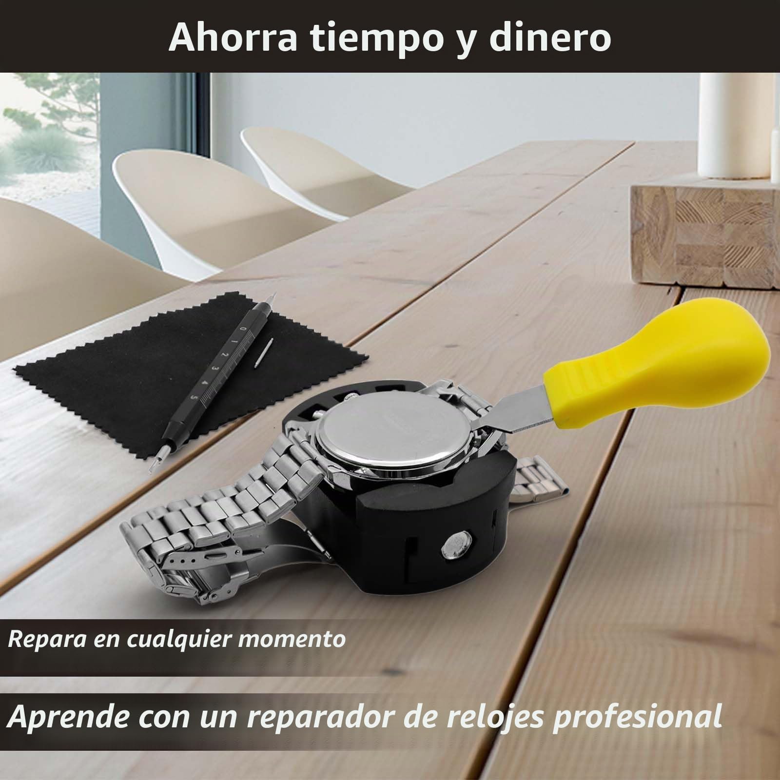 Kit Reparación Relojes, GLDCAPA Kit Profesional de Reemplazo de Baterías de Relojes, Kit de Herramienta de Remoción de Eslabones de Relojes, Juego de Prensa de Relojes con 60pcs de Baterías de Relojes