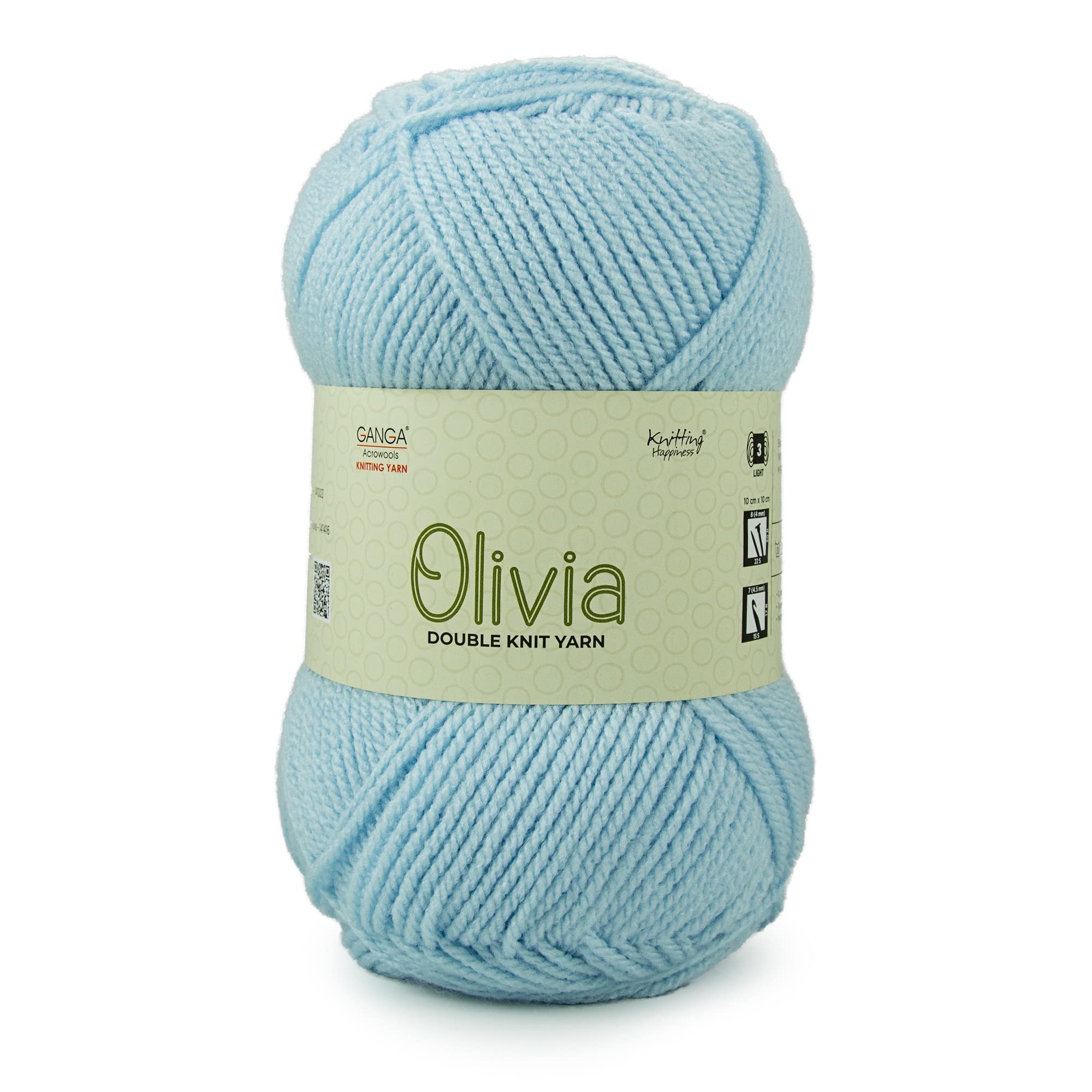 GANGA Acrylic Olivia Hand Knitting And Crochet Yarn (Light Turquoise) (100Gms)
