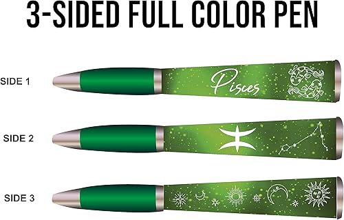 Miniatura 3 de ANINKABOVE Bolígrafo con signo del zodiaco (1 bolígrafo, 3 caras), regalo de bolígrafo del zodiaco, bolígrafos geniales, diseño de constelación,