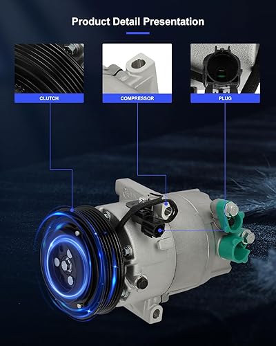 Vista 70 de ECCPP Compresor de A/C con embrague 2014-2018 apto para Ford Focus 2.0L AC Compressor