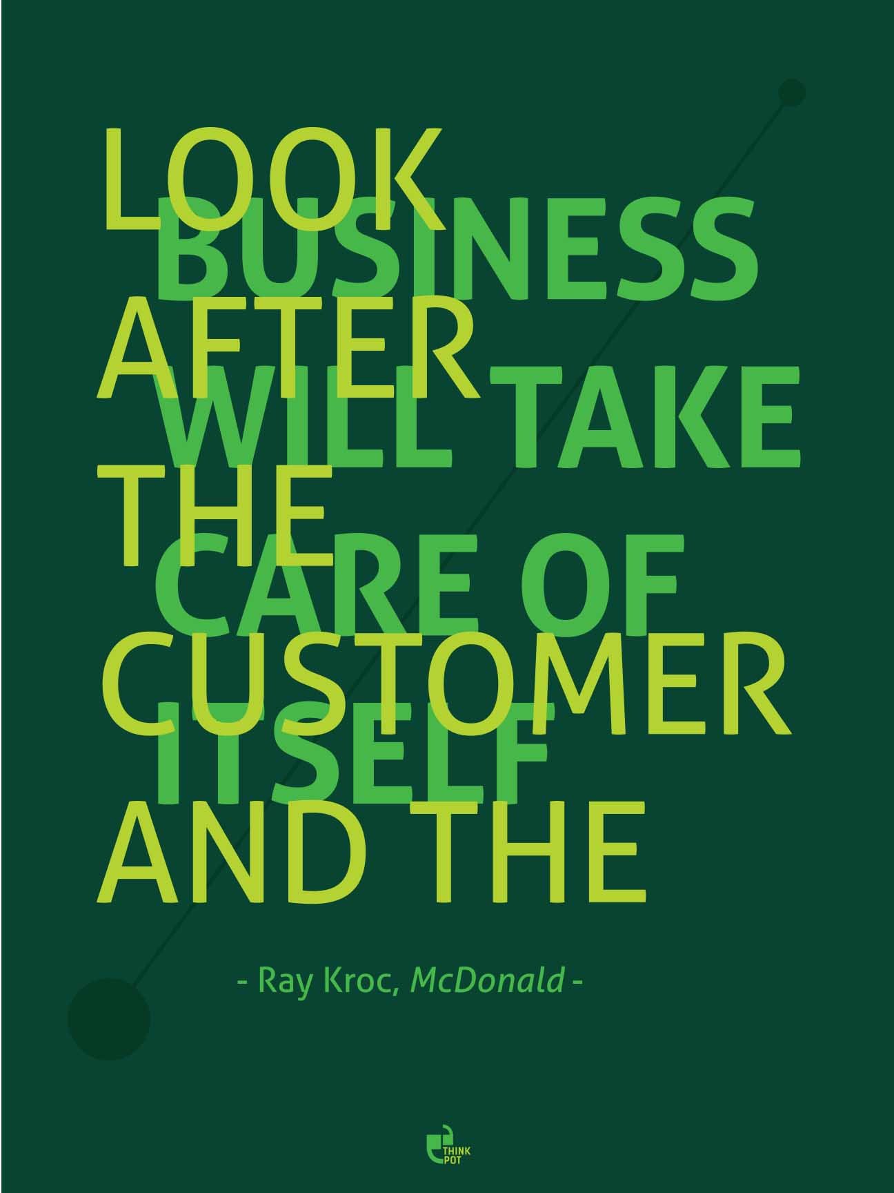THINKPOT Look After The Customer - Ray Kroc, McDonalds Poster (18 X 24 Inch, Multicolor)