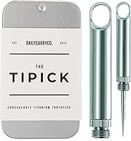 Vista 13 de DAILYCARRYCO. Soporte para palillos de dientes de titanio TiPick - Portátil de metal para viajes - Palillo mondadientes reutilizable EDC micro