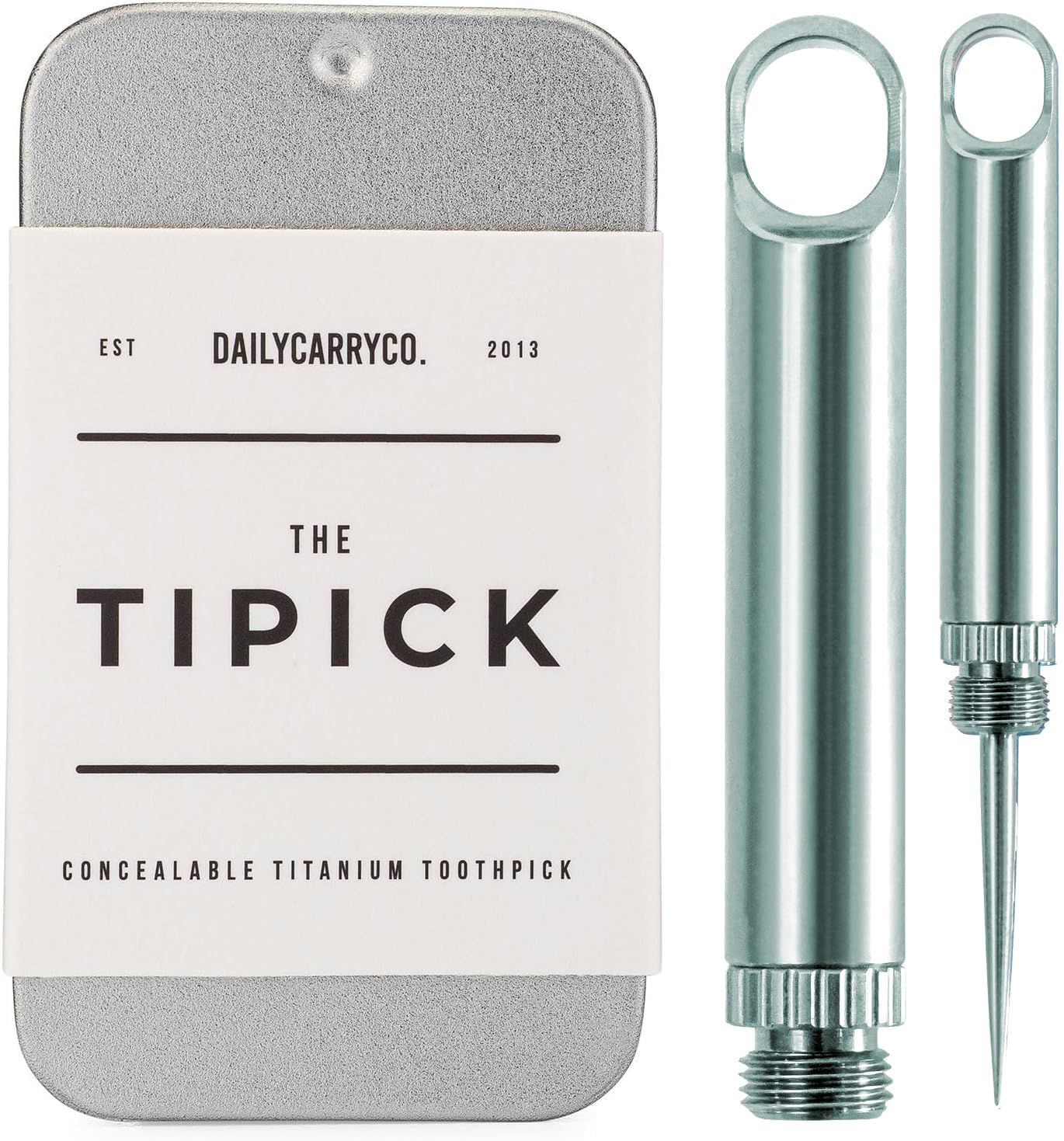 DAILYCARRYCO. TiPick Titanium Toothpick - Portable Metal &amp; Reusable EDC Travel Toothpick - Compact &amp; Convenient - Carry On-The-Go - Titanium Construction, Sea Foam Green
