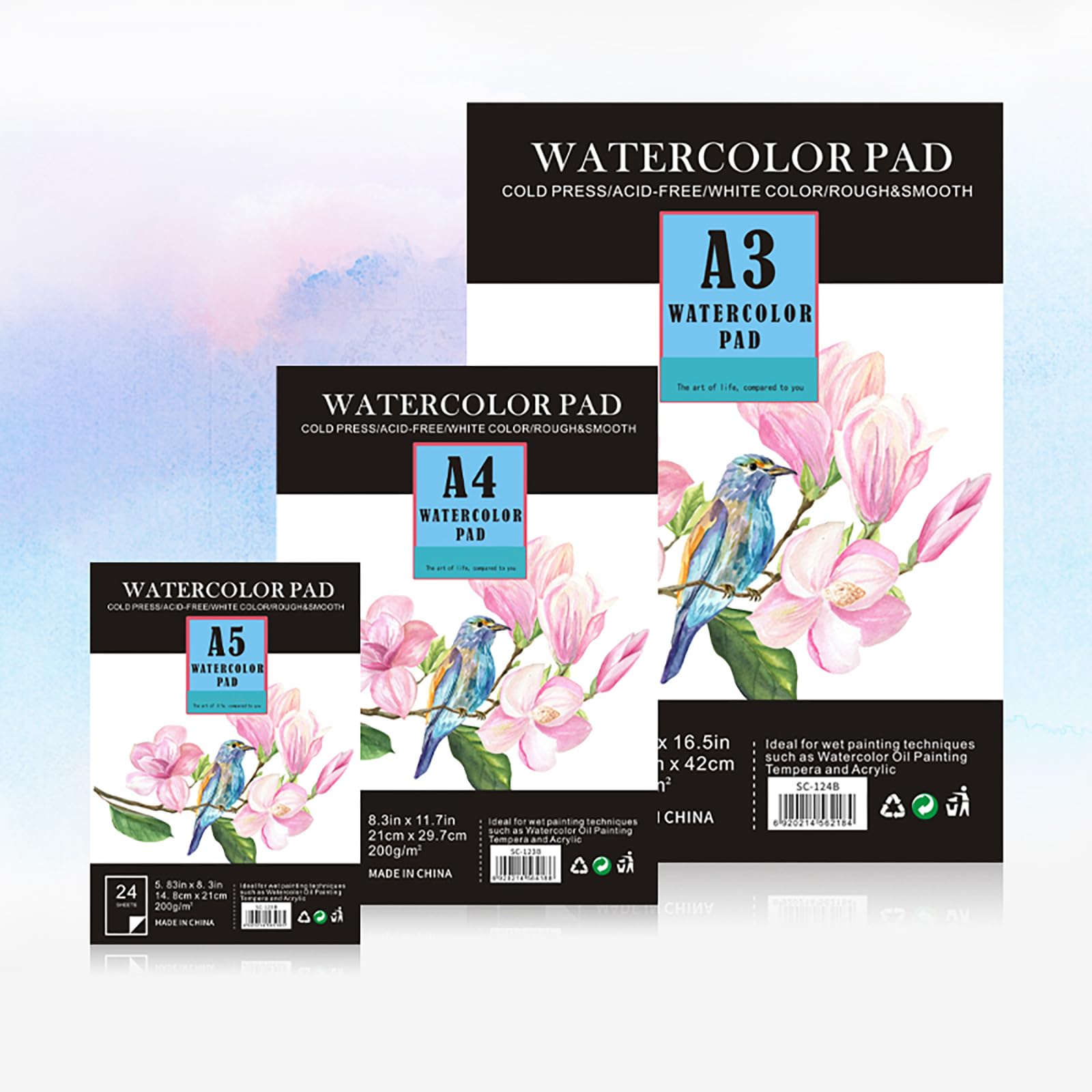 Oligitdi A3 A4 A5 Size, 200 GSM Smooth Finish Ivory Drawing Paper Sheets, White Pack of 24 Ideal for Students and Adults, School, Coloring, Professional Art, Craft, Graphite, Charcoal, Pastels, Sketching, Shading, Drawing (A3)