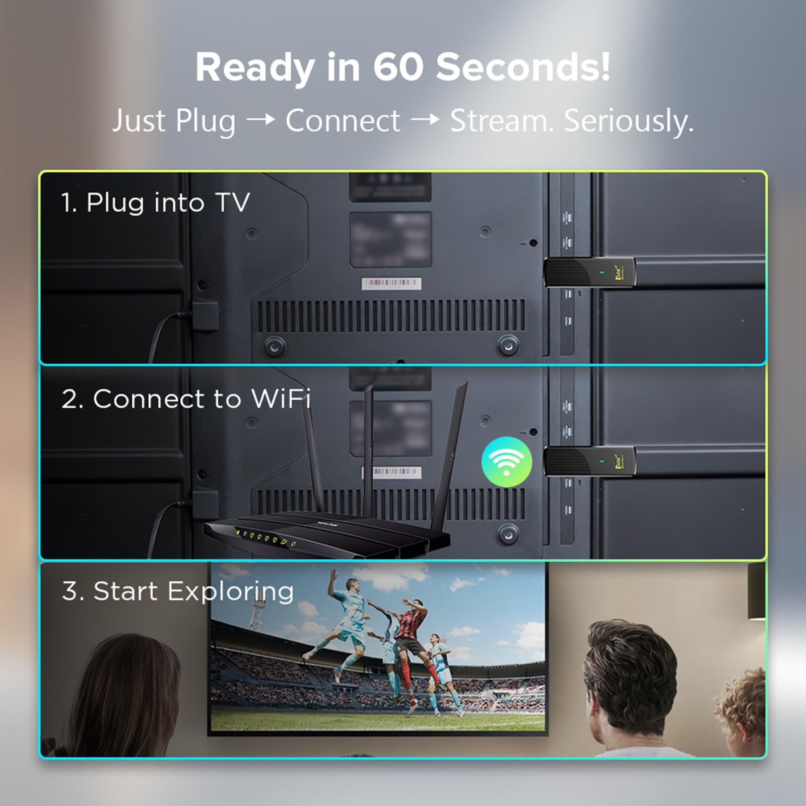 Android 14 Home Video Player Quad Core AR Arm CORTEX-A53 BT5.0 Média Player 2.4G & 5G Dual WiFi 4K HD TV Video Player pour Les Films HD Applications Internet