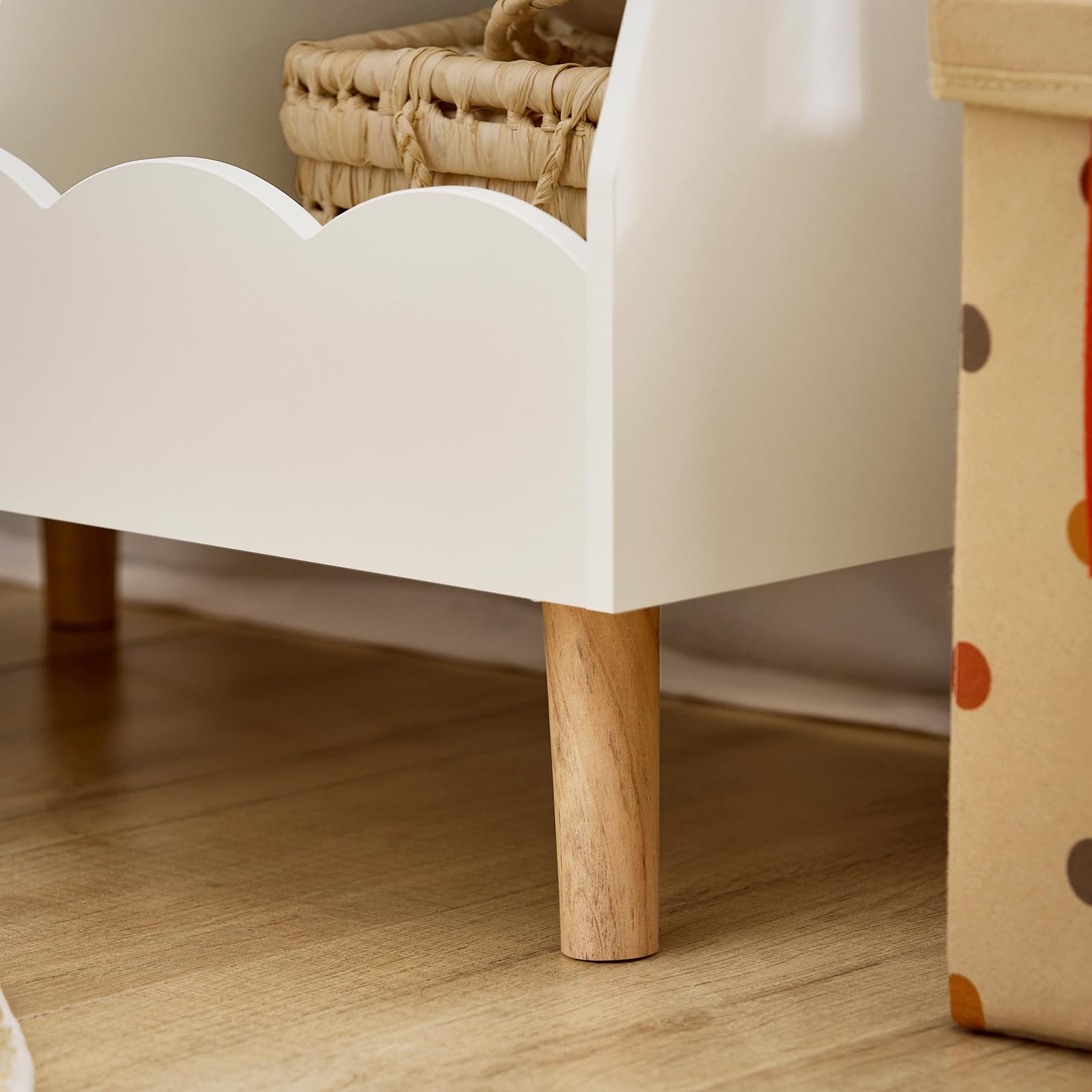 SoBuy Bibliothèque Enfant, Étagère à Livres, Étagère de Rangement Jouets pour Enfants, Meuble Rangement sur Pieds pour Chambre d’Enfant, 2 Compartiments Ouverts, Blanc, 61 x 35 x 71 cm KMB100-K-W