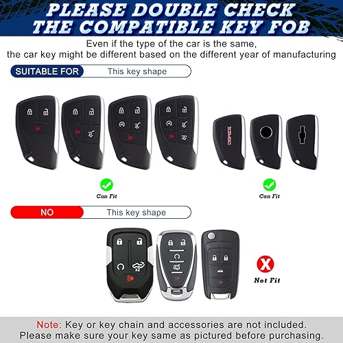 Miniatura 2 de Xotic Tech - Carcasa para llavero de TPU suave plateado con llavero rojo, compatible con Chevrolet Suburban Tahoe o Buick o GMC Yukon Denali 2021