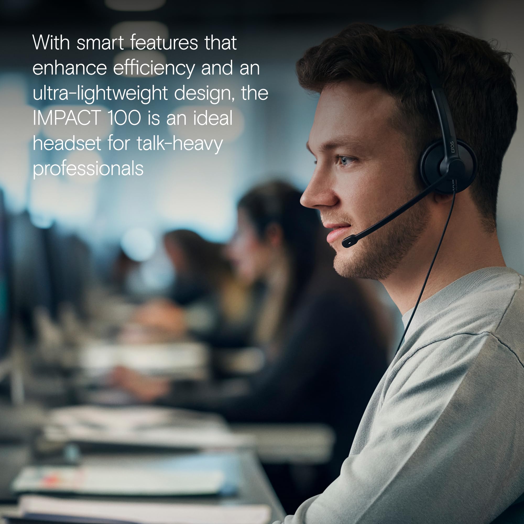 EPOS IMPACT 100 MS Mono USB-C+A zestaw słuchawkowy z mikrofonem, certyfikat Microsoft Teams, redukcja szumów, lekki, miękki silikonowy wspornik boczny, adapter USB, sterowanie połączeniami, UC do