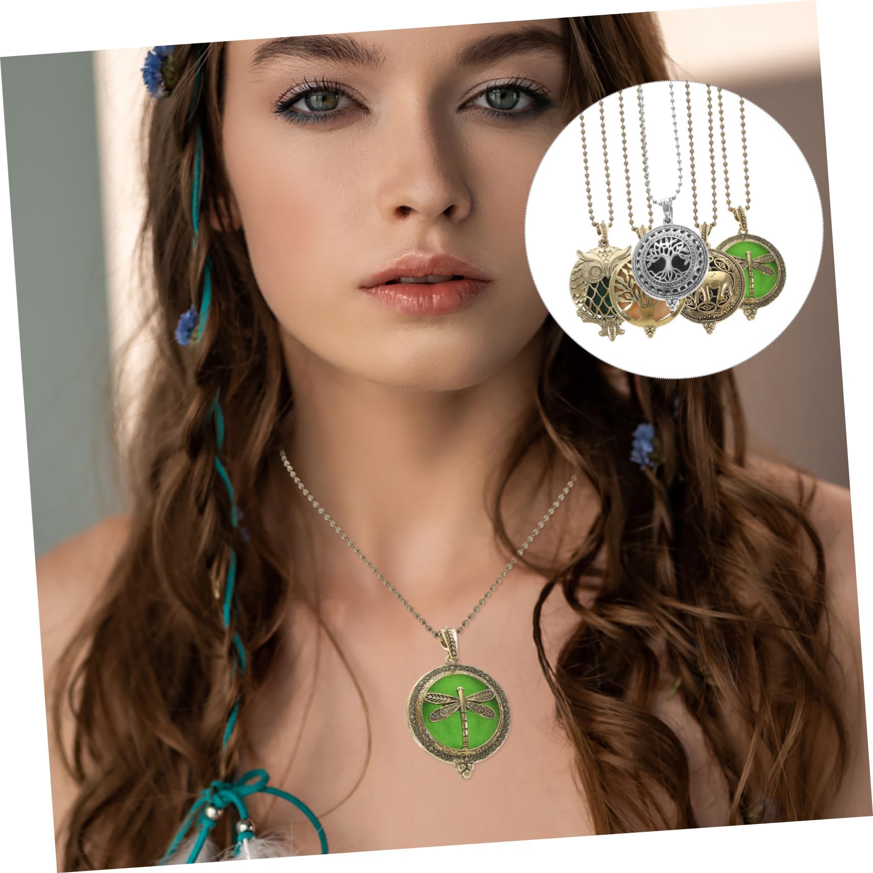 Collana Diffusore Aromaterapia Donna 5 Pezzi Lega Stile Casual