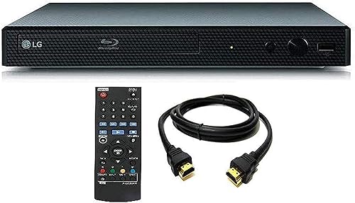 LG Reproductor de discos Blu-ray BPM25 con servicios de transmisión por cable, cable HDMI de 6 pies incluido (renovado)