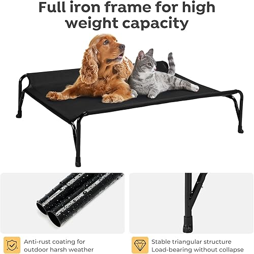 Miniatura 3 de Veehoo Cama elevada para perro con valla protectora de doble cara para perros medianos, malla transpirable lavable, patas antideslizantes en forma
