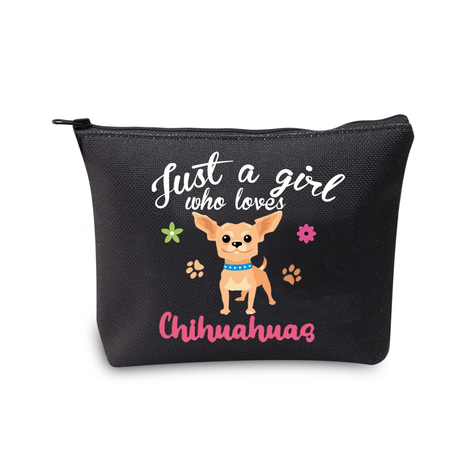 Make-up-Tasche 'Anatomy Of A Chihuahua' – 23,5x17 Cm, Leinen, Mit Reißverschluss, Geschenk Für Chihuahua-Liebhaber