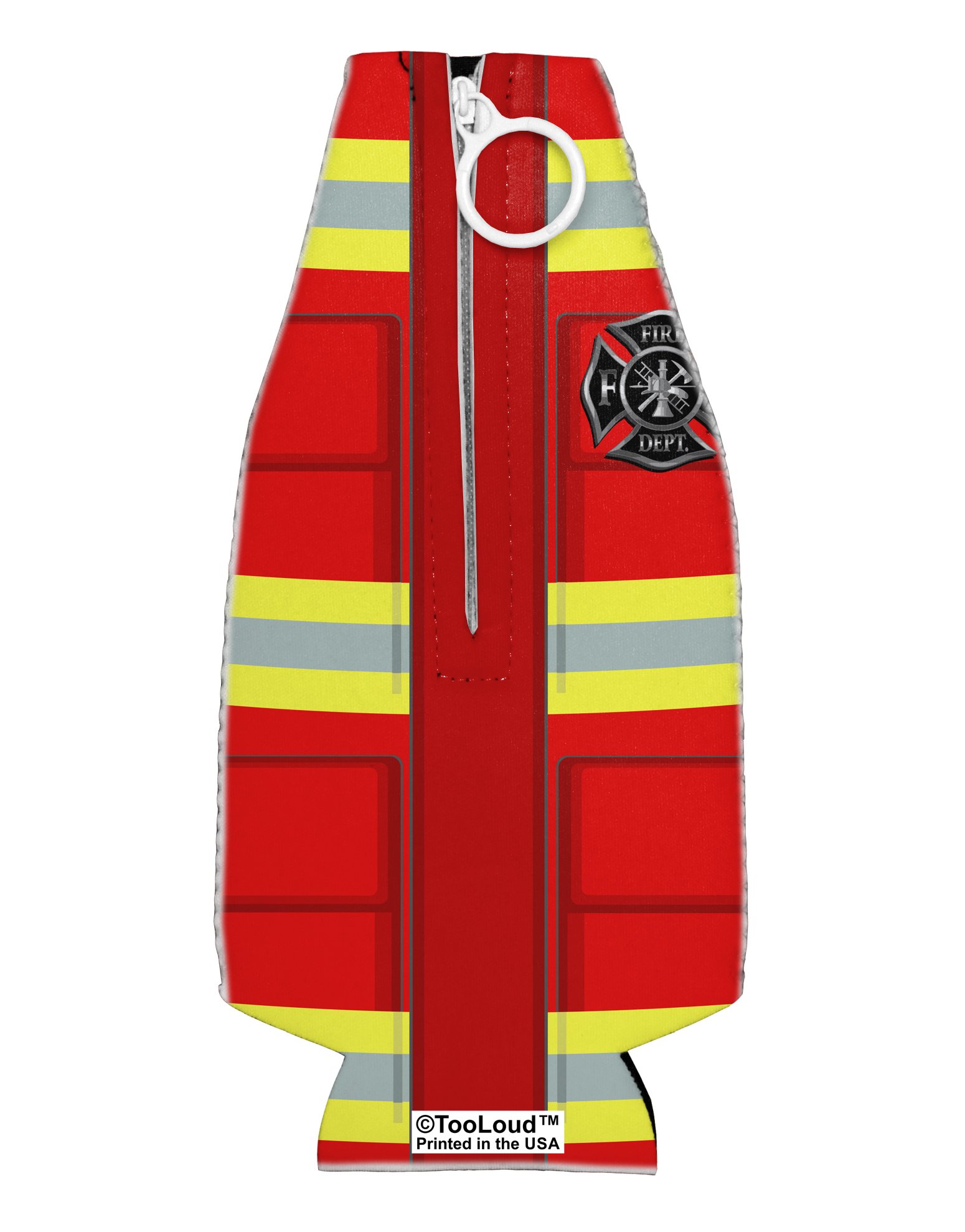 TooLoud Firefighter Red AOP Collapsible Neoprene Bottle Insulator All Over Print