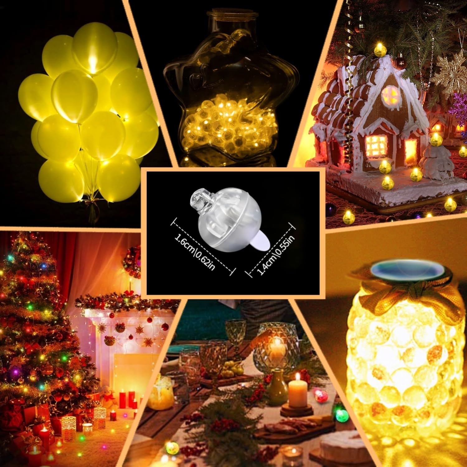 50 Luci LED Per Palloncini Colorate Con Batterie LR41 Incluse | Mini Lampade Rotonde Per Decorazione Feste | Ricaricabili E Riutilizzabili - 5