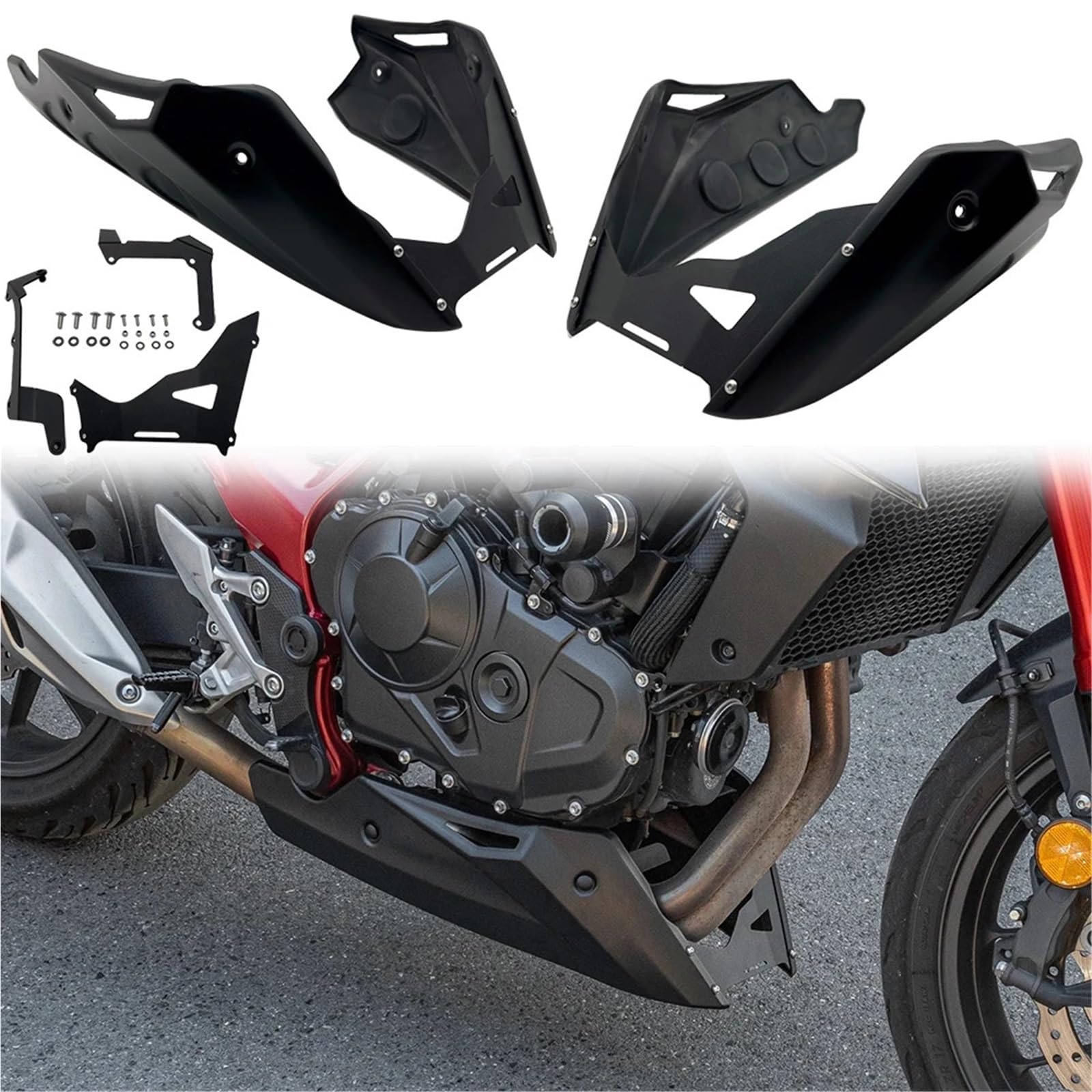 Motorcycle Cowl Fairing Cover Modyfikowana osłona ochronna silnika odpowiednia do Hondy CB750 Hornet 2023 Osłona podwozia dolny dyfuzor(Beige)