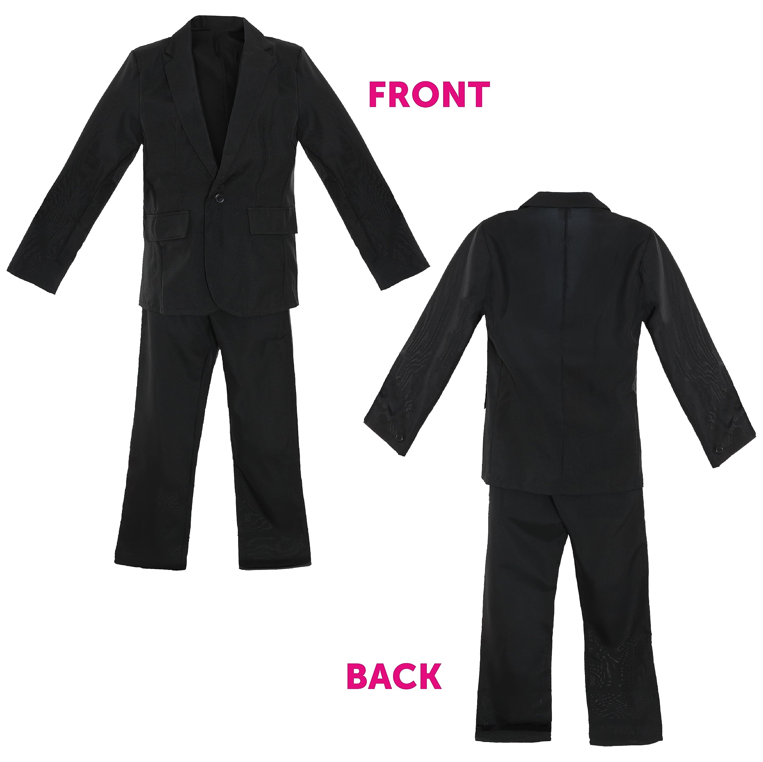 Conjunto de Hitman para adultos, traje negro, peluca afro negra, corbata negra, patillas negras adhesivas y bigote negro adhesivo, perfecto para disfraces de personajes de película y otros eventos de