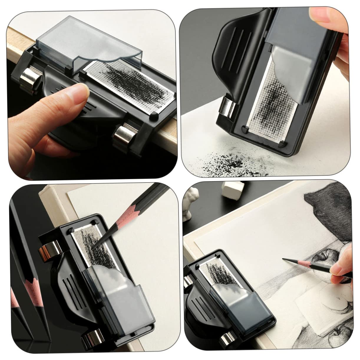 NUOBESTY 3piezas Sacapuntas De Lápiz De Multifuncional Clip Para Dibujo y Herramienta De Portátil Para y
