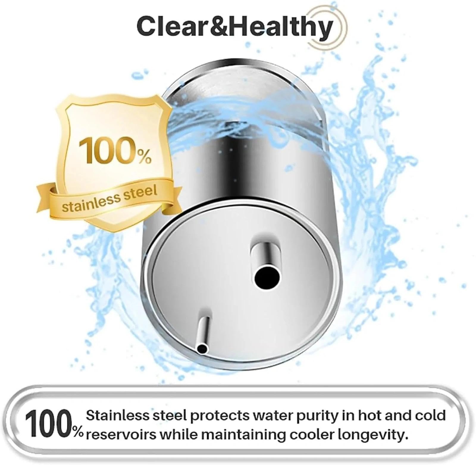 Comptoir de distribution d'eau froide chaude, refroidisseur de bouteille 18.9L de charge supérieure, refroidissement par chauffage instantané, conception compacte pour le bureau à domicile, configurat