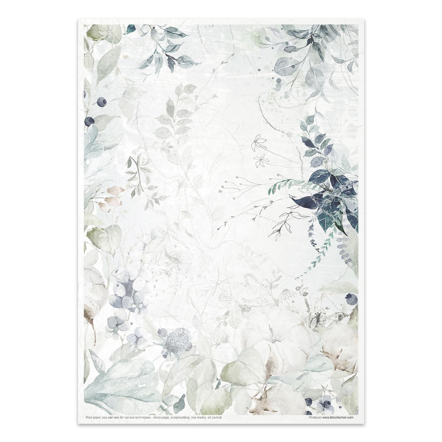 ITD Collection Papier De Riz, Beautiful Flowers, 29,7 X 21 Cm