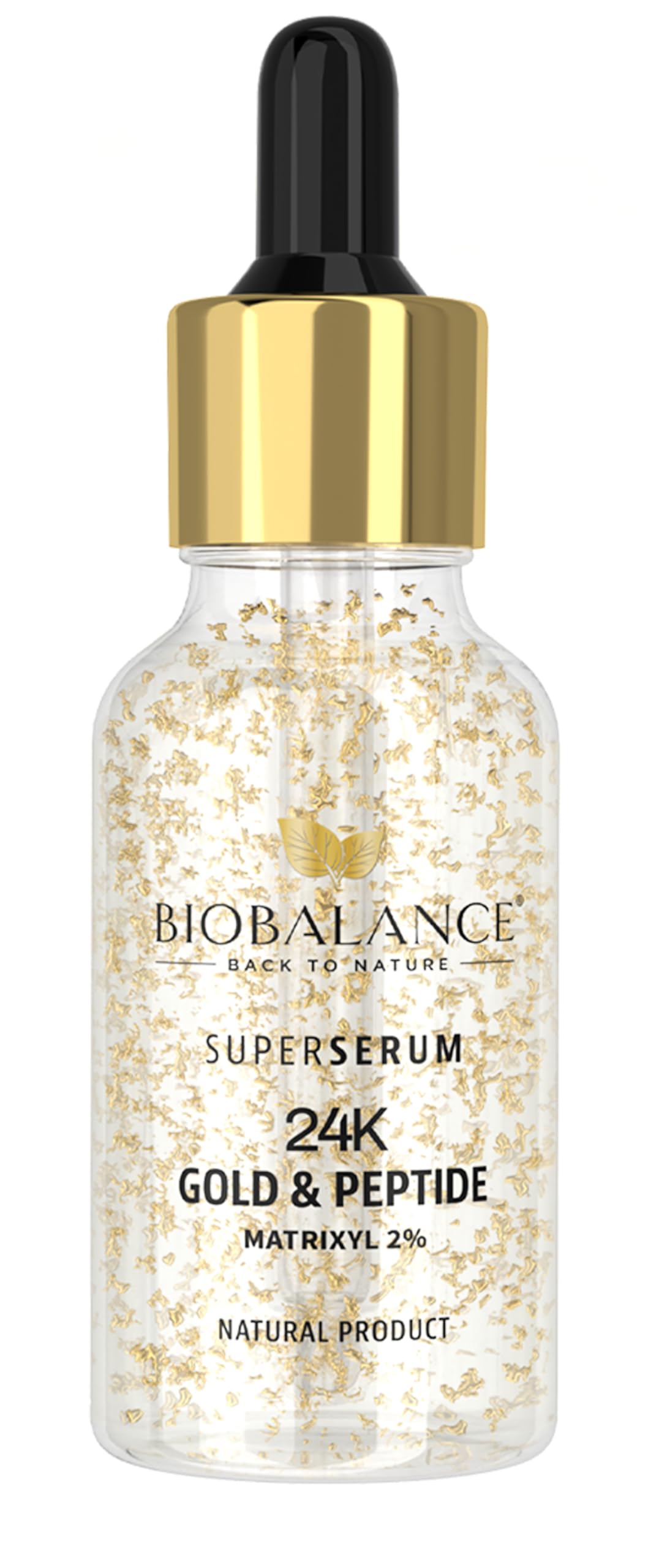 BioBalance 24K Gold & Peptide Super Serum | 30ml | Fine Line Treatment | Peptide Super Serum | Radient Glow | Forehead Wrinkle | Crows Feet Reduction