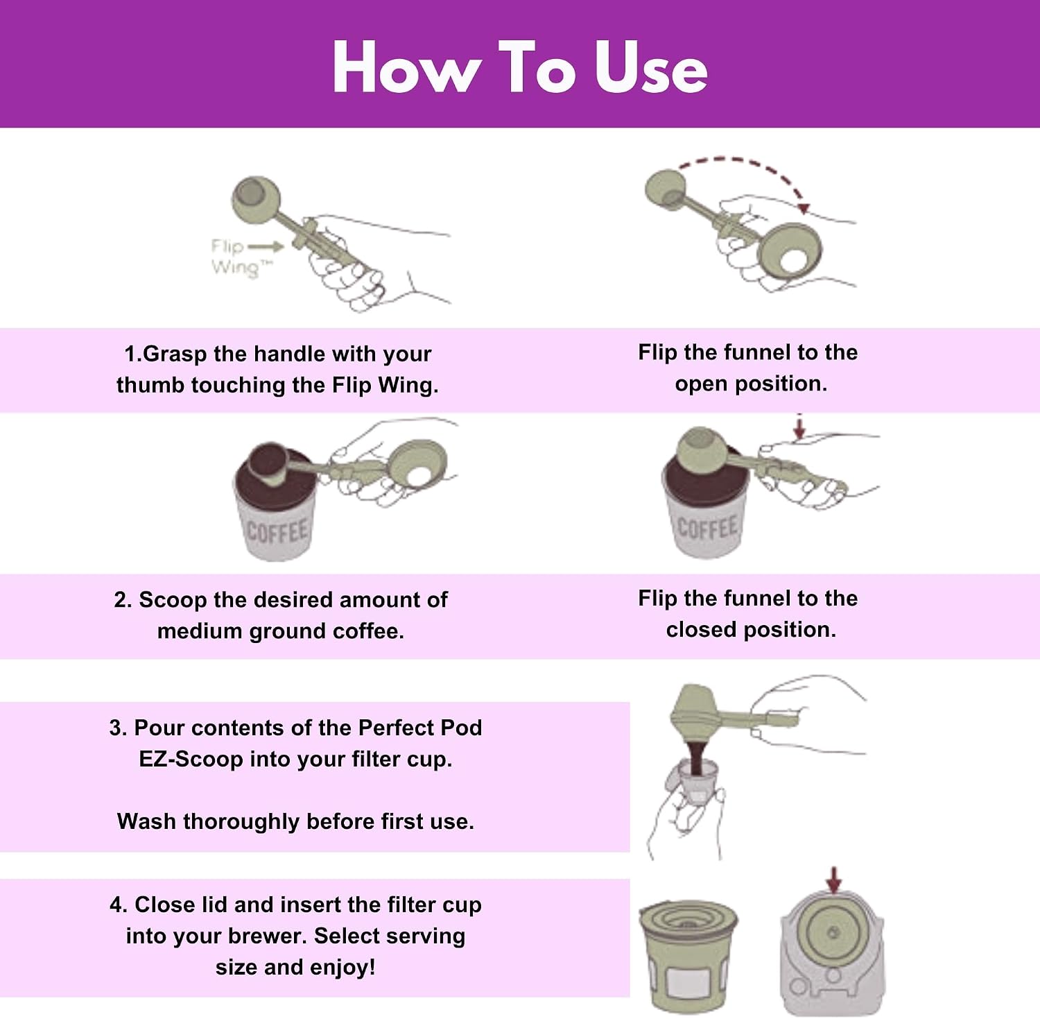 Replacement Keurig Coffee Filter Kit w/Cleaning Solution - K Cup Filters Reusable Mesh & Paper Filter for Keurig K Duo Coffee Maker & Essentials - Complete Keurig Filter Set w/Coffee Spoon (6 items) image 4