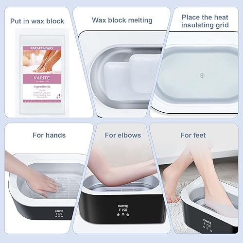 Miniatura 23 de KARITE Bloques de perlas de cera de parafina perfumada de lavanda, paquete de 4 unidades para baño, manos, pies, piel seca, hidratación, hidratación