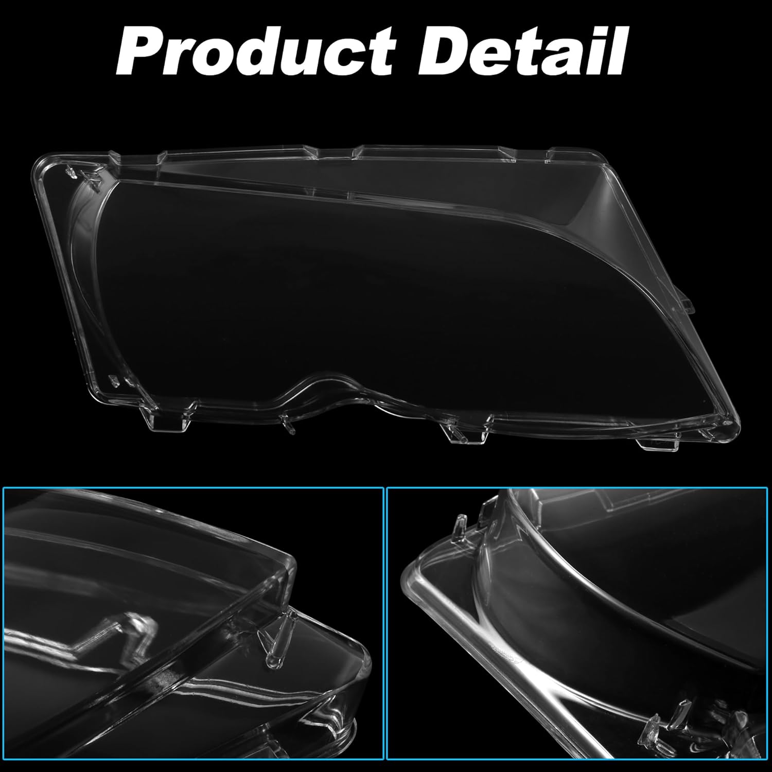 X AUTOHAUX 1 Pair Left Right Car Front Headlight Headlamp Lens Cover PC Shell for BMW 4 Door 63126924045 63126924046