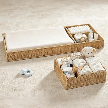 Large Rattan Changing Tray Universal Removable Changing Tray