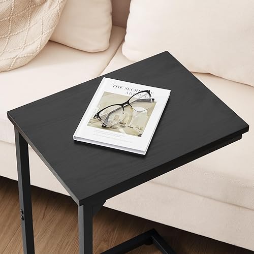 Miniatura 7 de AMHANCIBLE HET02CBK - Mesa auxiliar en forma de C, juego de 2 mesas auxiliares para sala de estar, mesa deslizante debajo del sofá para sofá, Negro