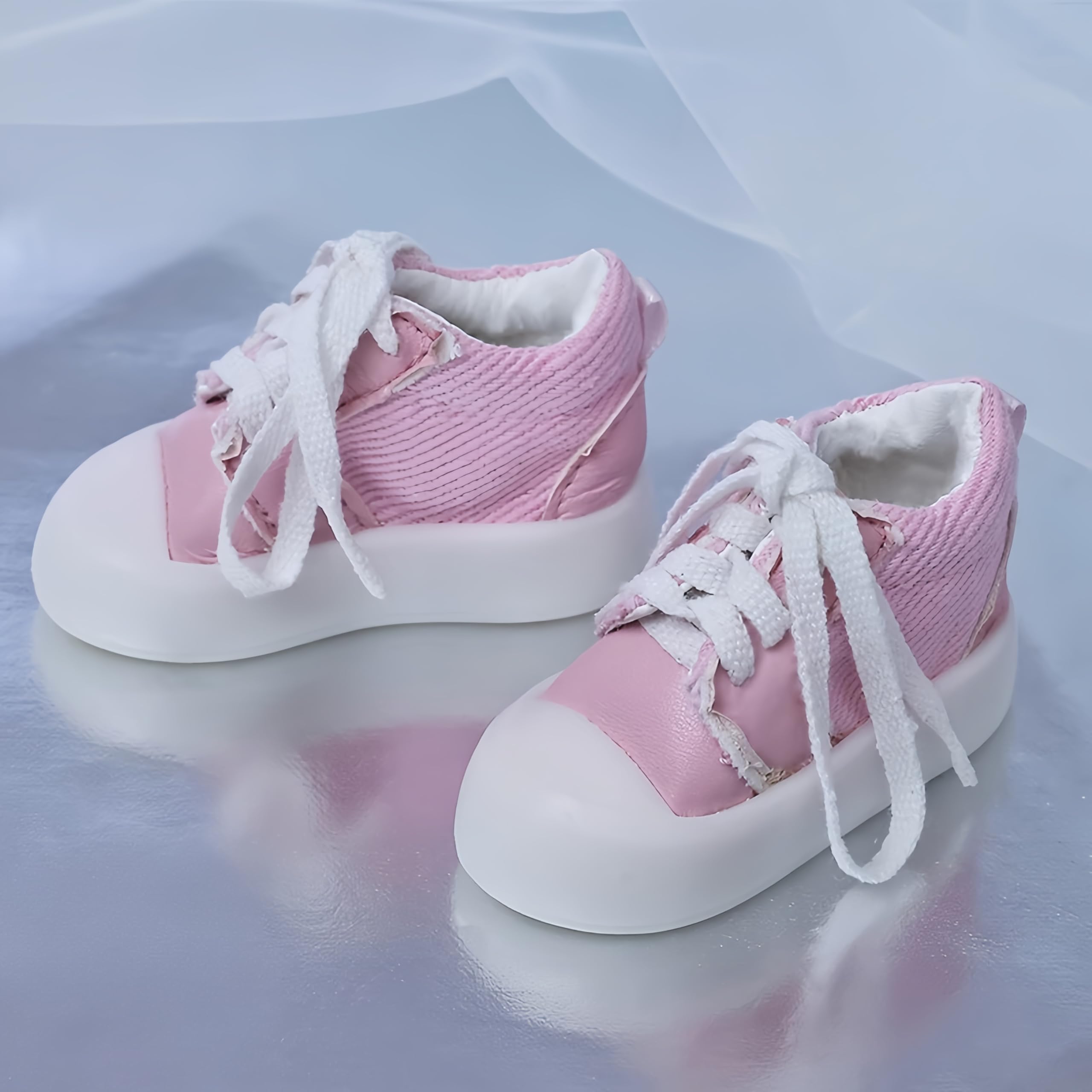 YHYQiFei BJD Chaussures de poupée articulées 1/4 faites à la main pour poupées BJD 1/4 et cadeaux pour les amateurs de poupées (blanc et rose