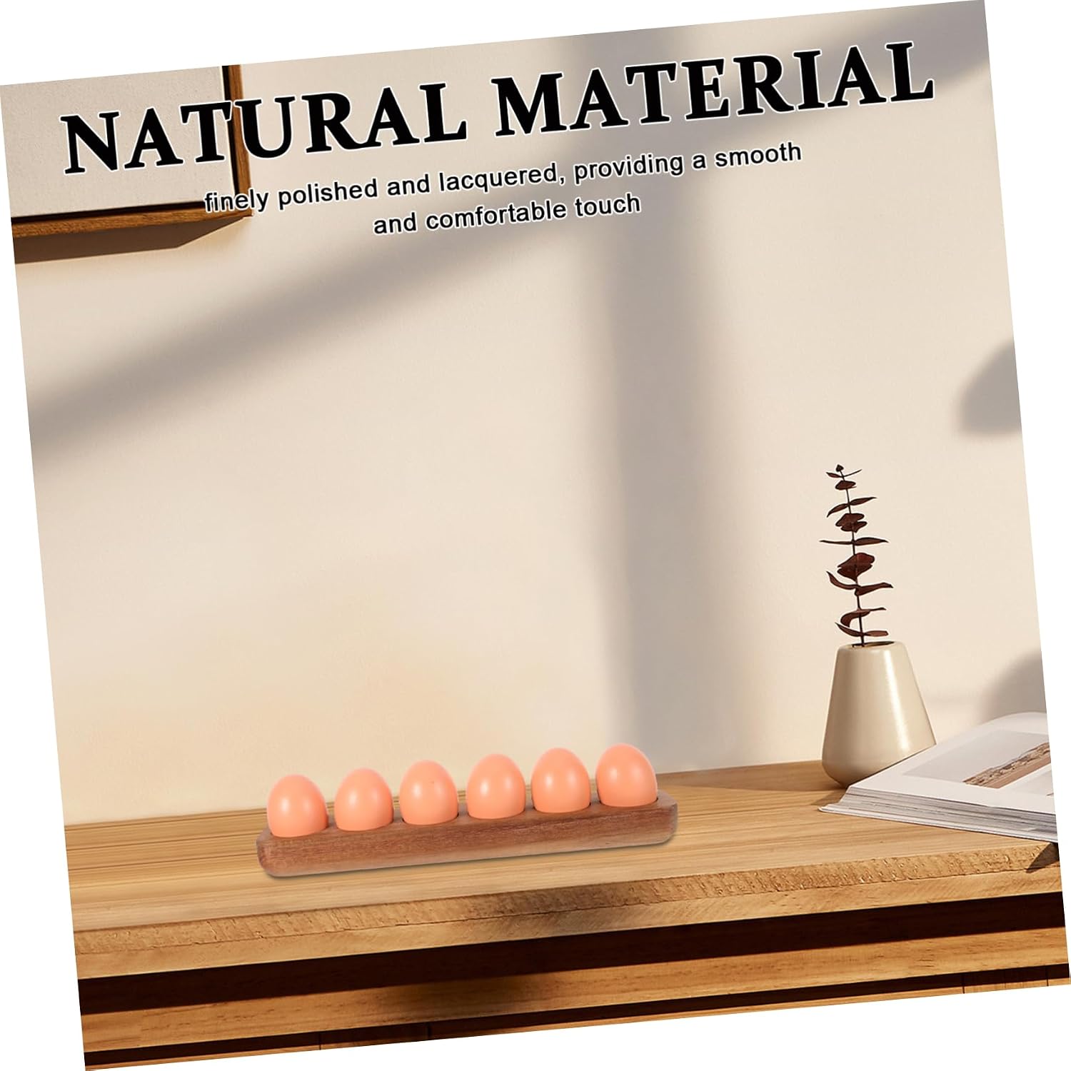 Wooden Egg Holder for Refrigerator Space-saving Egg Tray for Countertop Elegant Design Smooth Finish and Compact Kitchen Organizer