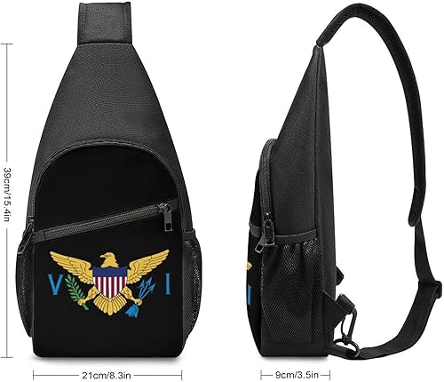 Miniatura 2 de Bandoleras con estampado de bandera de las Islas Vírgenes, mochila de hombro, mochila lateral en el pecho para viajes