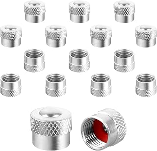 Metal Valve Stem Caps with Rubber Ring, 16 Pack, Silver, Universal for Cars, Motorcycles, Bicycles