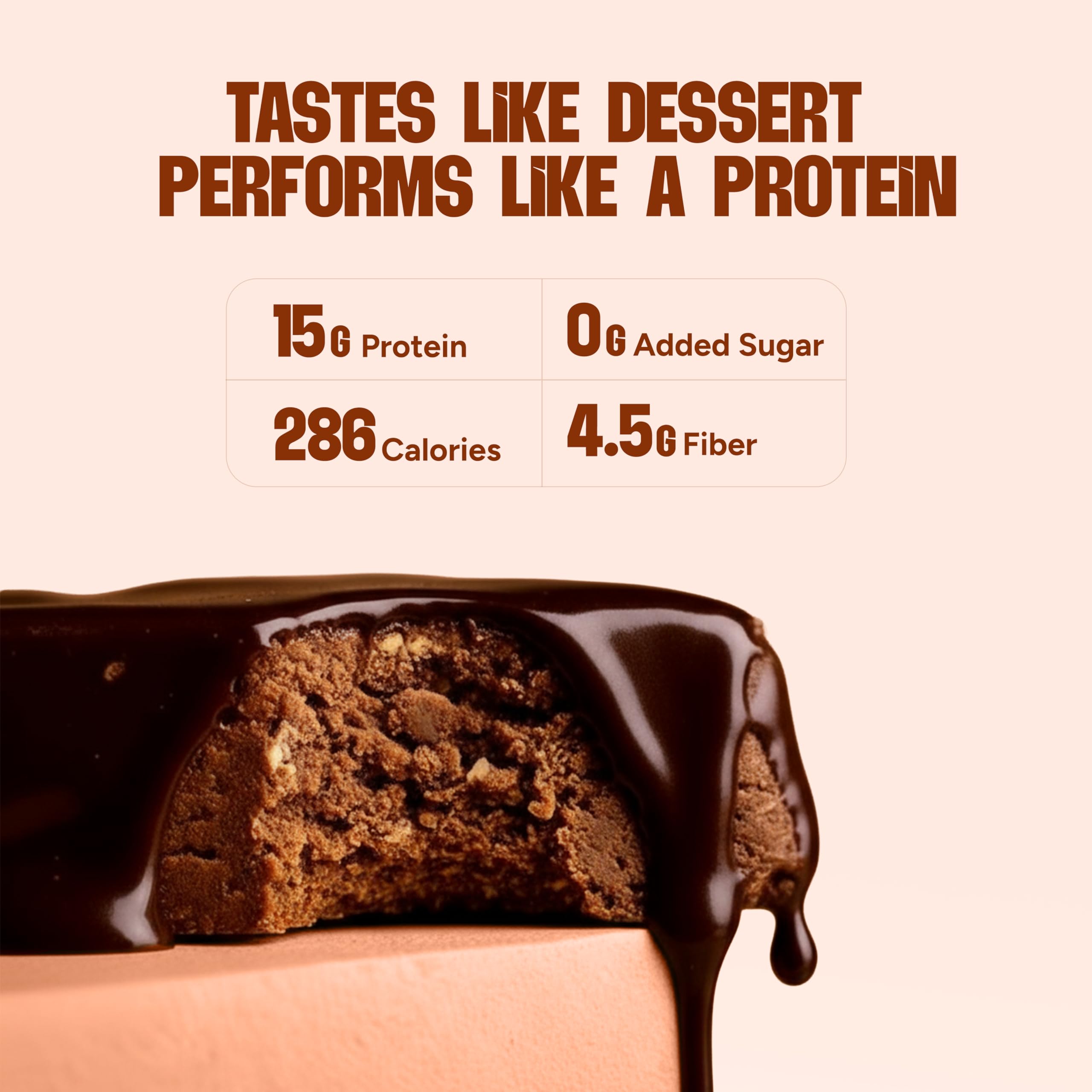 Blubein Protein Bar - Choco Date Delight, 15g Plant Protein, Protein bars without sugar, No Gluten or Soy, No Palm Oil, Made with 100% Natural Ingredients & No Preservatives, Non-GMO | 63g Bar — Amazon image 4