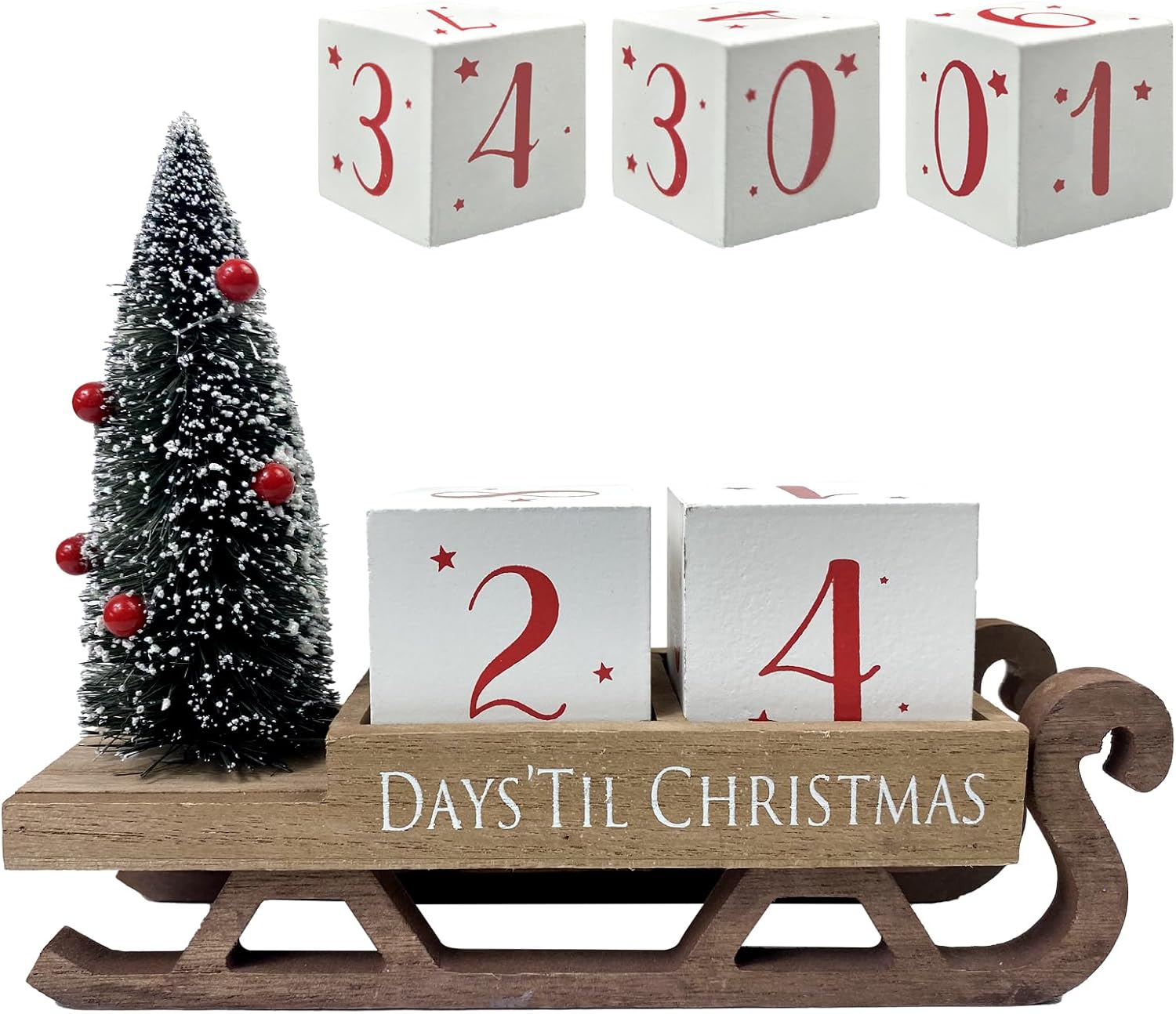 Christmas Countdown Blocks Santa Sleigh Advent Calendar 99 Days Christmas Tree Decorations Wooden Farmhouse Rustic Sign Xmas Party Holiday Décor for Home Living Room, Mantel, Tiered Tray Christmas Countdown Blocks Santa Sleigh Advent Calendar 99 Days Christmas Tree Decorations Wooden Farmhouse Rustic Sign Xmas Party Holiday Décor for Home Living Room, Mantel, Tiered Tray