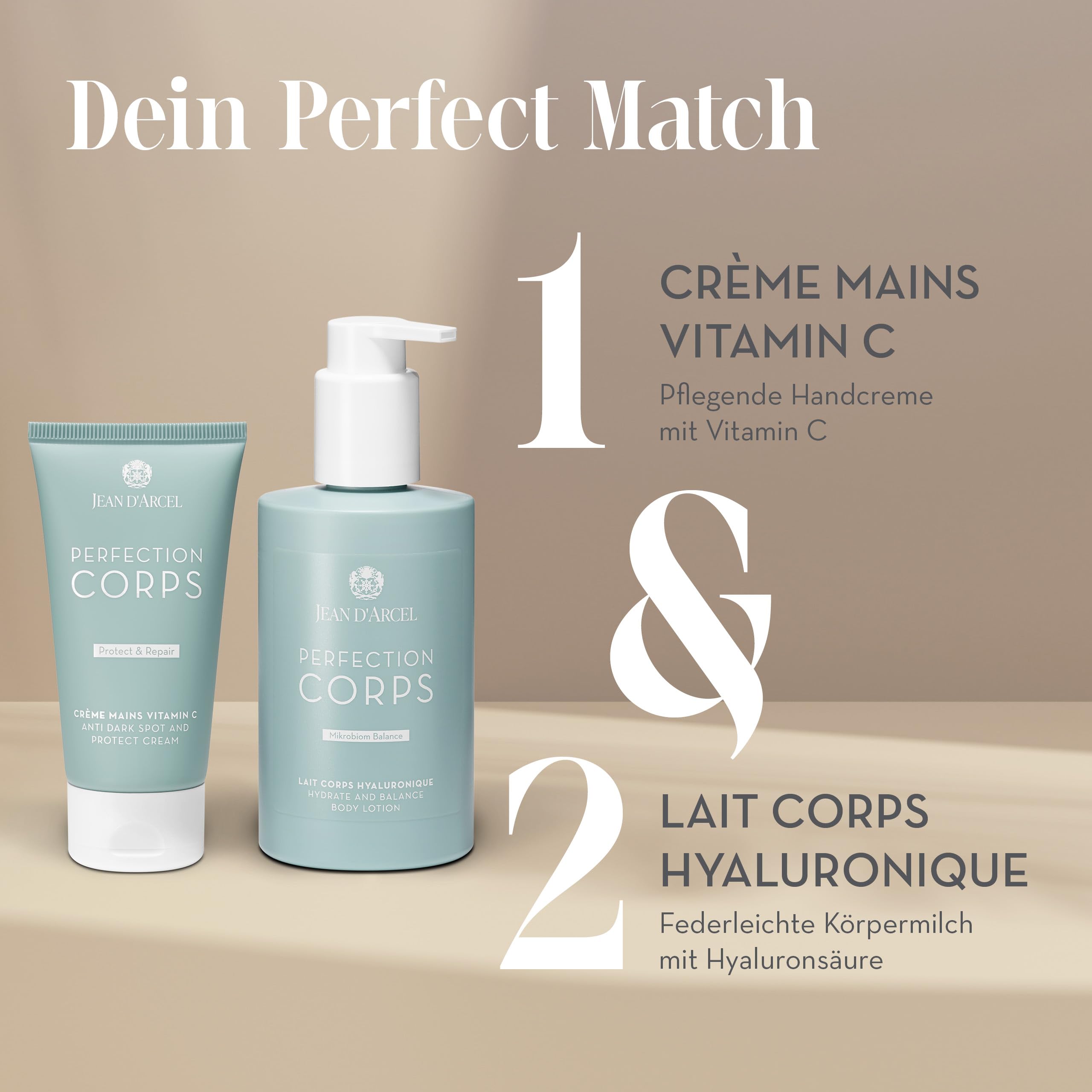 JEAN D'ARCEL PERFECTION CORPS Körpermilch mit Hyaluronsäure -LAIT CORPS HYALURONIQUE 200 ml - Stärkt die Schutzbarriere - Durchfeuchtet die Haut - Für ein samtweiches Gefühl