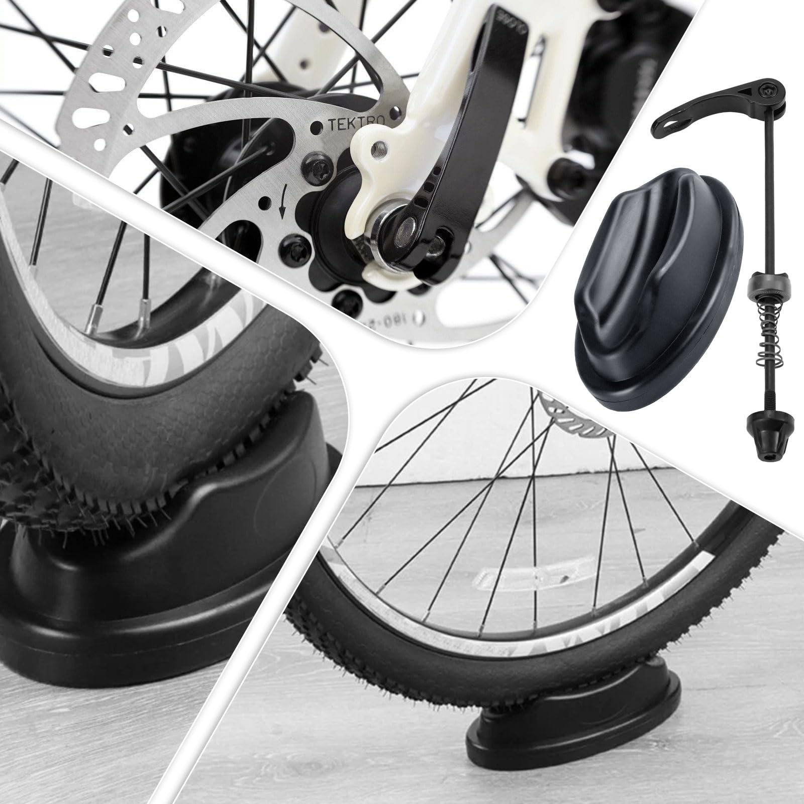 XianzhanEU Fahrrad Vorderradstütze, Rollentrainer-Zubehör mit 1 Vorderradstütze und EIN Paar Vorder- und Hinterrad-Schnellspanner, Vorderradstütze Rollentrainer für Mountainbike und Rennrad Sport & Freizeit